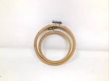 Vintage Wood Quilting Frame Embroidery Hoop Cross Stitch Crewel 4” & 5” Lot Of 2