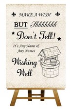 Shabby Chic Wishing Well Personalised Wedding Sign / Poster