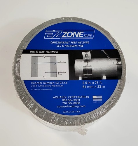Aquasol EZ Zone Tape Contaminant Free Welding EZ-ZT2.5 Aluminum 3mil 2.5" x 75' - Picture 4 of 4