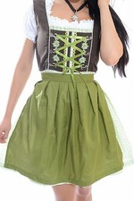 3pcs Authentic Oktoberfest Dirndl Dress German Female Tracht Green "Almrausch"