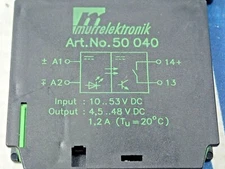 MURR ELEKTRONIK  ART.NO. 50 040 OPTO COUPLER MODULE INPUT 10..53V OUTPUT 4,5..48