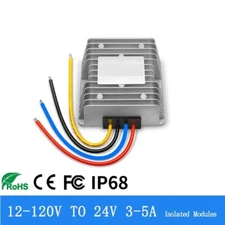 DC-DC Isolated Converter 12V-120V to 24V 2A-5A Step Down Buck Voltage Regulator