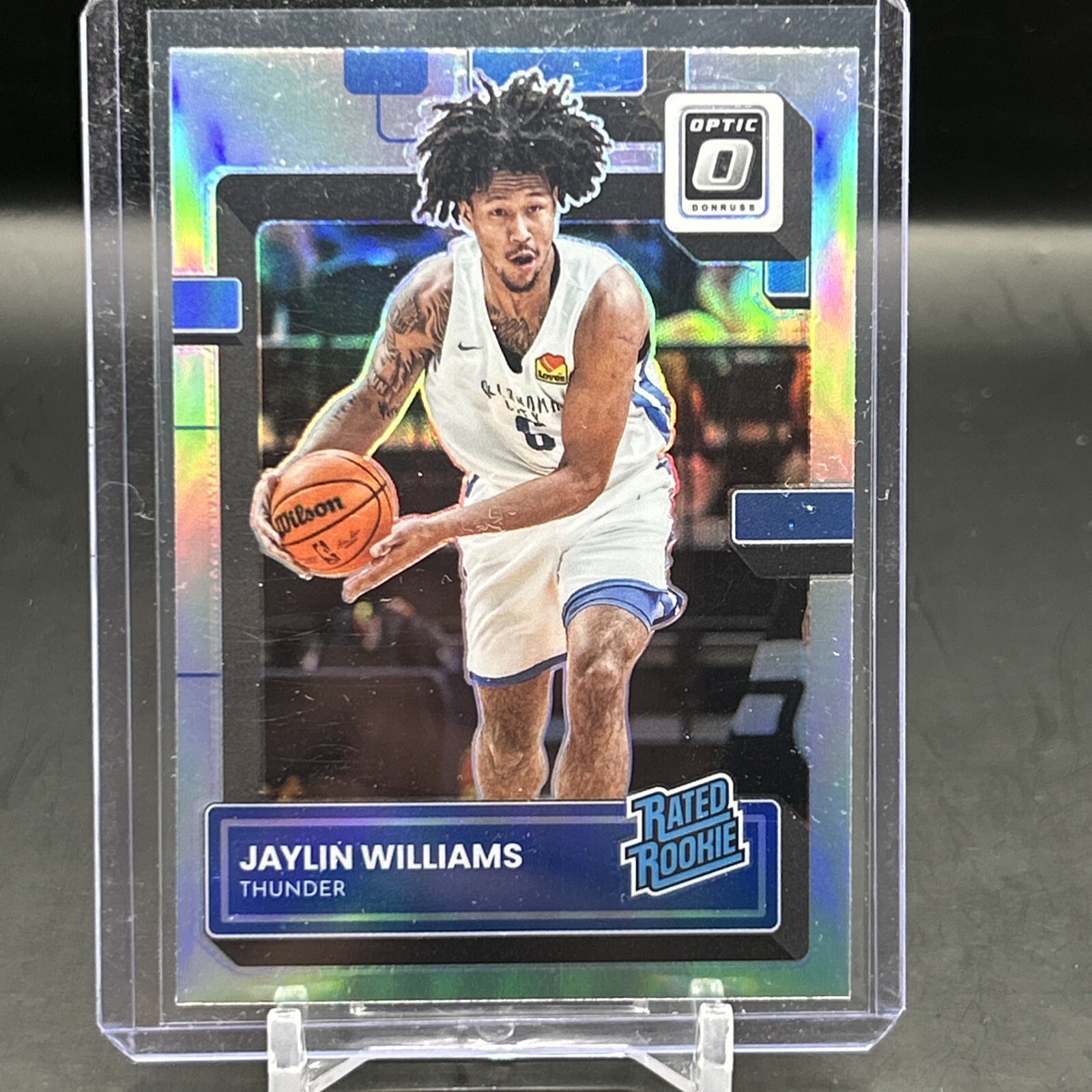 2022 Panini Optic Jaylin Williams Silver Holo RC Oklahoma City Thunder #246 BK