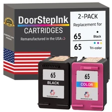 DoorStepInk Compatible Ink Cartridges HP 65 Black / Color Combo USA-Variation