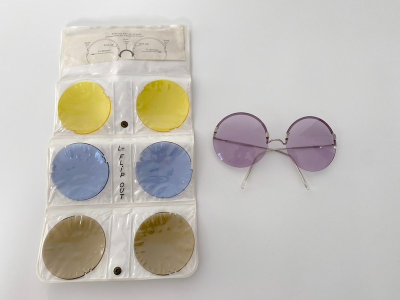 ⭕️ 70s Vintage Multi color lenses big circle Sunglasses : rave shirt punk dress