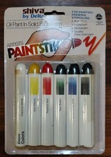 Shiva by Delta Artists Paintstik 6 Pack Traditional Colors Solid Oil Paint NOS