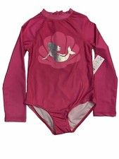 NWT Dot Zazz Girls Long Sleeve Mermaid Swimsuit 5 Pink Sun Protection