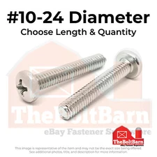 #10-24 316 Stainless Steel Phillips Pan Head Machine Screws (Pick Length & Qty)