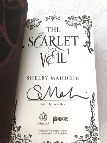 The Scarlet Veil FairyLoot Hardcover Sprayed Edges Hand Signed Shelby Mahurin - Picture 2 of 8