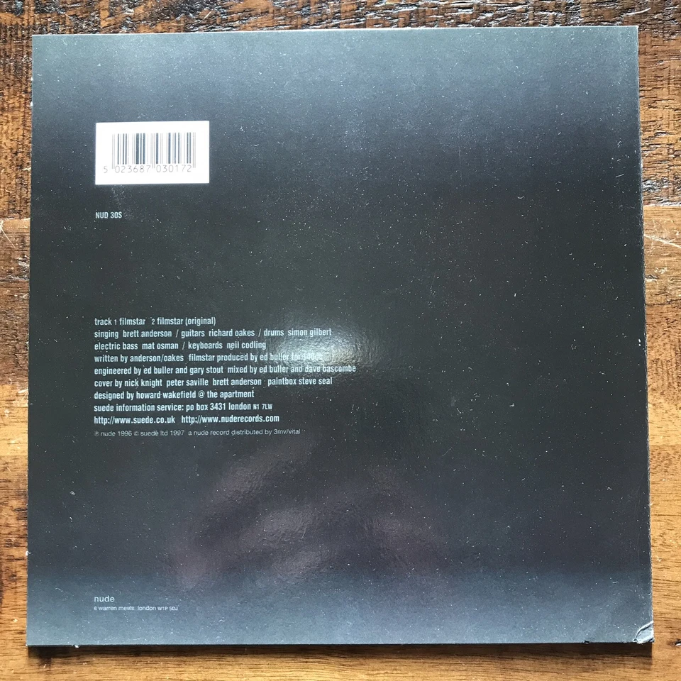 Suede Filmstar UK Original 7” Single 1996 Nude Out of Print NEW UNPLAYED - Image 4 of 4