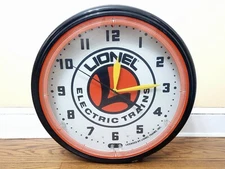 Vintage Lionel Electric Trains Neon Clock Dealer Display EXC WORKING COND! 20" 