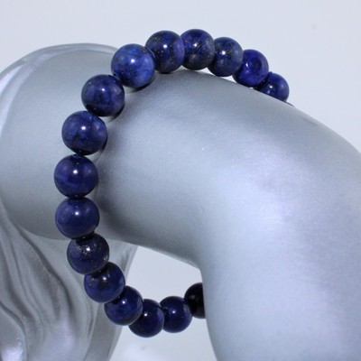 LAPIS LAZULI Minerals Bracelet Blue Gold Zodiac Bull Aquarium 8mm Ball