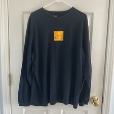 VTG Nautica Competition Biking T-Shirt Mens Large Long Sleeve Blue Made In USA