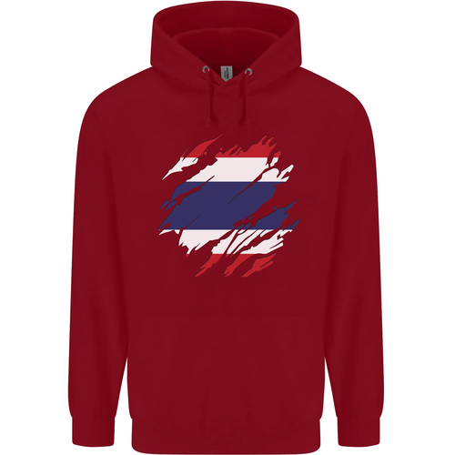 Torn Thailand Flag Thai Day Football Childrens Kids Hoodie - Picture 77 of 88