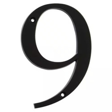 4 In. Black Flush Mount Metal House Number 9