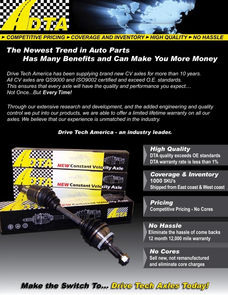 2 DTA New CV Axles Fit Park Avenue Lesabre Bonneville Non Supercharged - Image 4 of 4