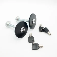 Mount Bonnet Racing Security Hood Pins Latch Kit Lock W/Keys JDM Black