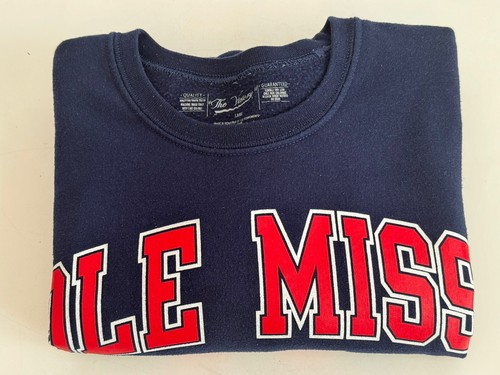 Vintage Ole Miss Rebels Colonel Reb Sweatshirt Mens Large Blue Cotton Blend - Picture 3 of 6