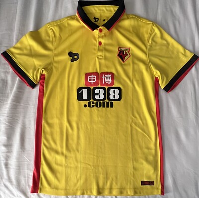 Watford Pre Owned Home Soccer Jersey Dryworld Adult Size: Small