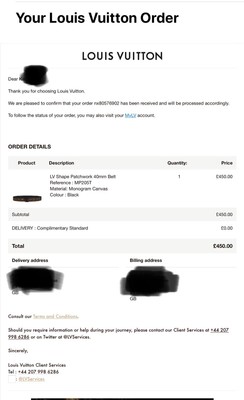 louis vuitton order