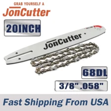 20inch" 3/8" .058" 68DL Saw Chain & Guide Bar Combo For JonCutter G5800 Chainsaw