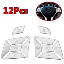 12PCS For Mercedes-Benz A Class W176 2012-2014 Steering Wheel Button Trim Cover
