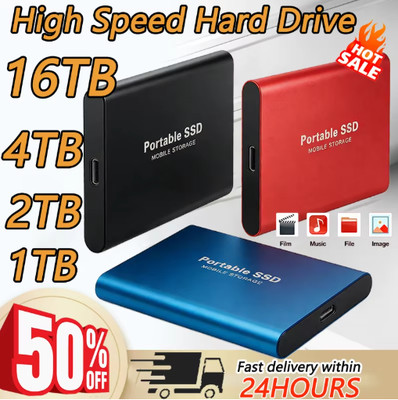 16TB External SSD USB 3.2 Type C High Speed Portable Storage for PC Mac