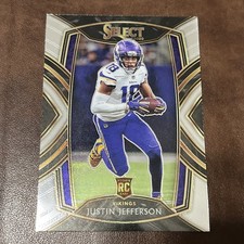 JUSTIN JEFFERSON RC 2020 Panini Select Football Club Level Rookie Card #261. rookie card picture