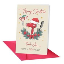 Cute Hair Stylist Christmas Card,Thank You Card for Beautician,Christmas 84
