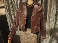 Marc By Marc Jacobs Brown Jacket Motorcycle  Distressed 