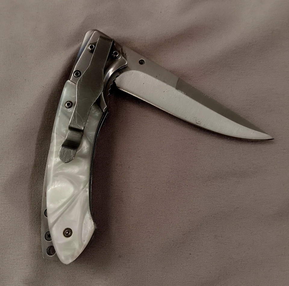 Navaja de Bolsillo Plegable Hoja Abierta Asistida por Resorte Táctica Perla 8,75” Caza Foto 4 de 4