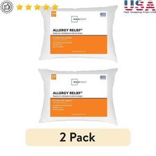 Allergy Relief Pillow Set Hypoallergenic Fiberfill Standard Queen 2 Pack New
