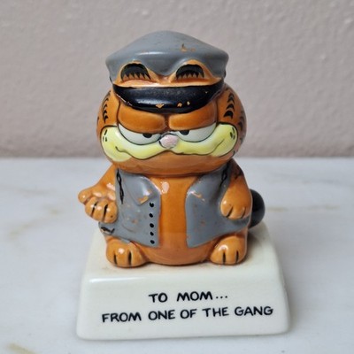 Enesco Garfield Cat ceramic Figure Mother To Mom Biker 1981 Figurine