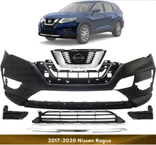 Front Bumper Cover Fascia & Grille Assembly Kit For 2017-2020 Nissan Rogue