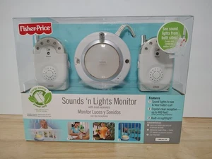 Fisher Price M5578 Sounds N' Lights Baby Monitor W/Night Light New 2 Rcvrs Base 
