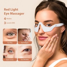Red LED Light Therapy Massager Goggles EMS Microcurrent Dark Eye Circles Remove