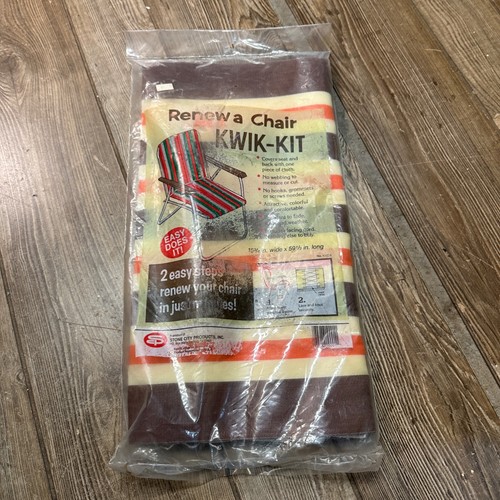 Renew A Chair Kwik Kit Foldable Chair Repair MCM Brown/White/Orange NOS New