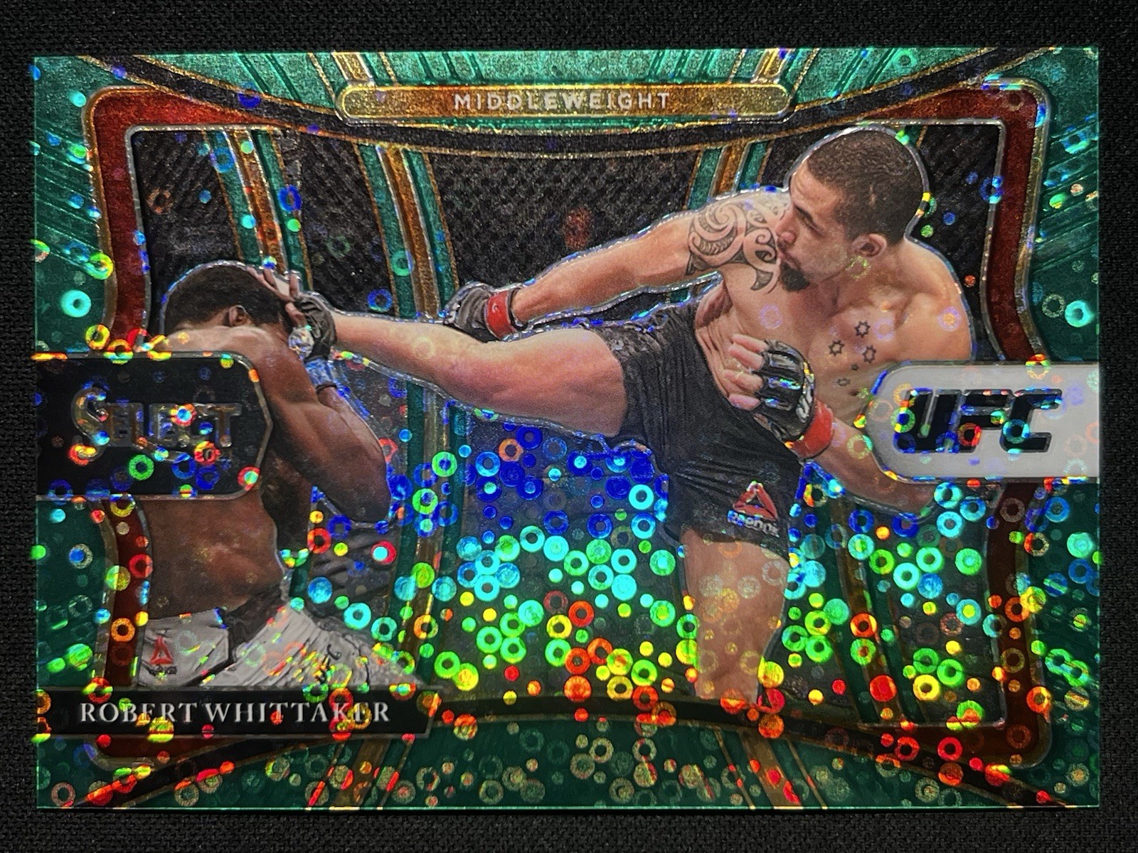 2021 Panini Select UFC Premier Level Robert Whittaker Green Disco /5