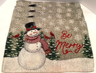 Be Merry Snowman/Cardinal Christmas/Winter Set of 4 Chenille/Tapestry Placemats — photo 2
