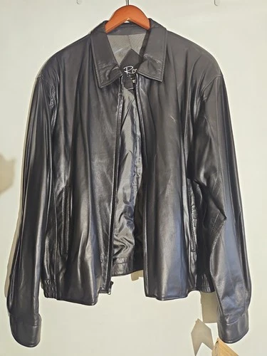 New With Tag Remy Lambskin Black Leather Jacket Mens Sz 48 BUTTER SOFT! VeryNice image 18