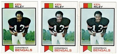 1973 Topps #171 KEN RILEY Rookie 3 card lot CINCINNATI BENGALS vg to ex ...