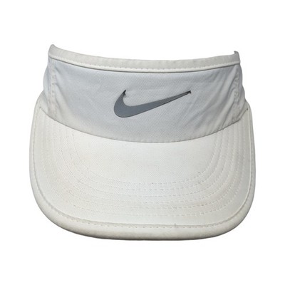 Nike Dri-Fit Strapback Sun Visor Cap White One Size Adjustable Active Sports Gym