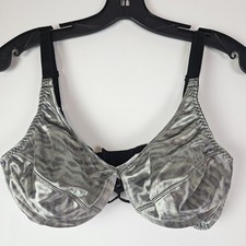Vassarette Vintage Second Skin Satin Unlined Full Coverage Bra 38C Animal Print