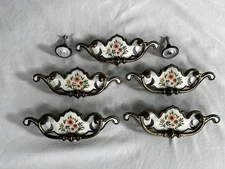 5PC Vintage French Provincial Country Dresser Drawer Drop Pulls Handles LOT