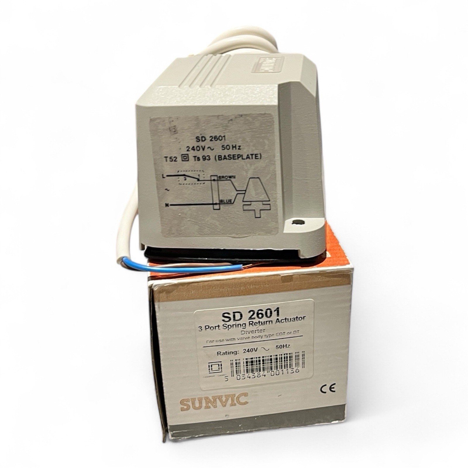 Sunvic SD2601 2 Wire 3 Port Spring Return Motorised Actuator Fits onto EDT2702