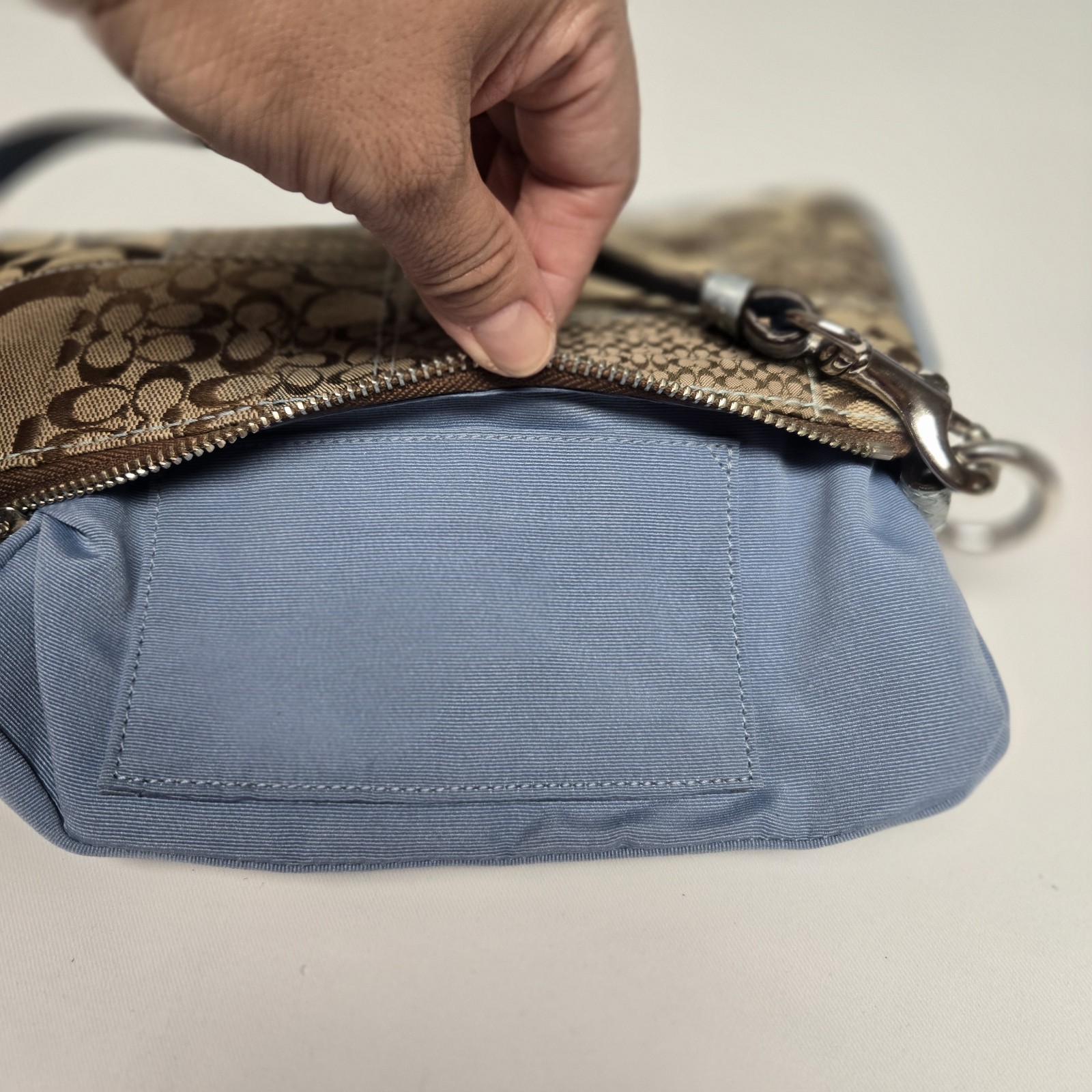 Vintage Coach 3693 Patchwork Python Trim Mini Sho… - image 6