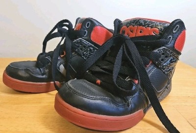 Osiris NYC 83 Black Red Elephant Print Hightop Puffy Skate Shoes Size 3