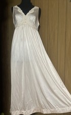 Vtg 60s Gaymode Penneys light pink nylon semi sheer sleeveless nightgown Size M