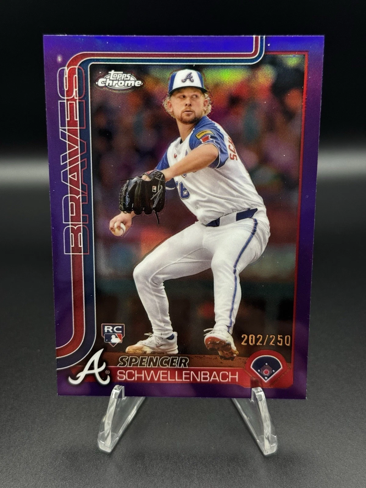 2025 Topps Chrome Spencer Schwellenbach Braves Purple Refractor  #203 202/250