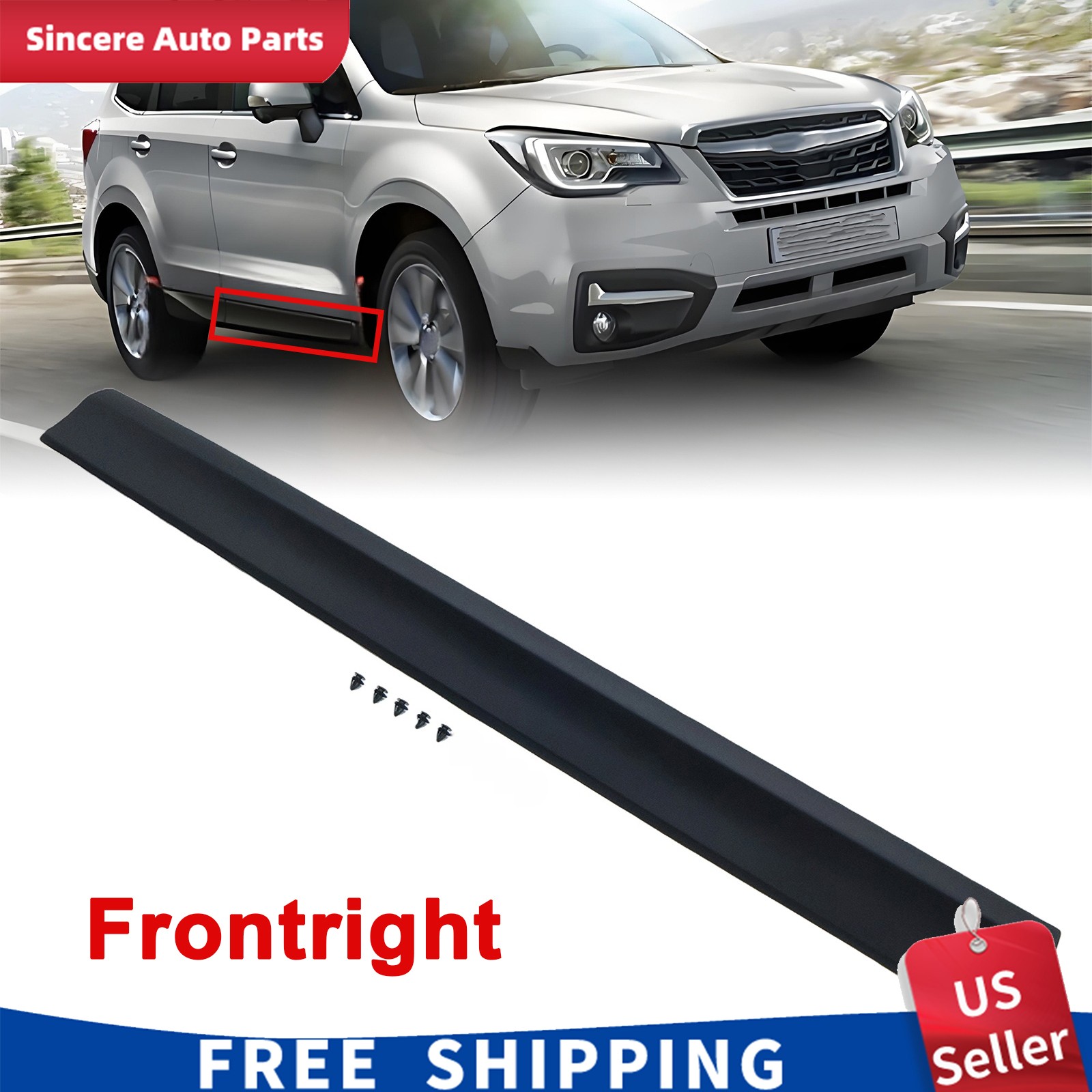 New Right Front Lower Door Molding Garnish Black For 2014-2018 Subaru Forester